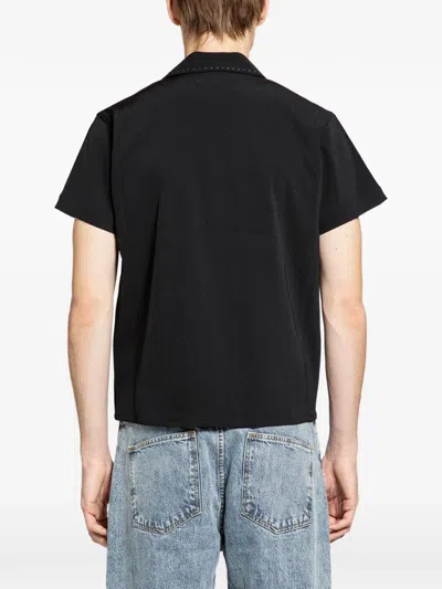 Second / Layer Ss Avenue Button-up Shirt In Black