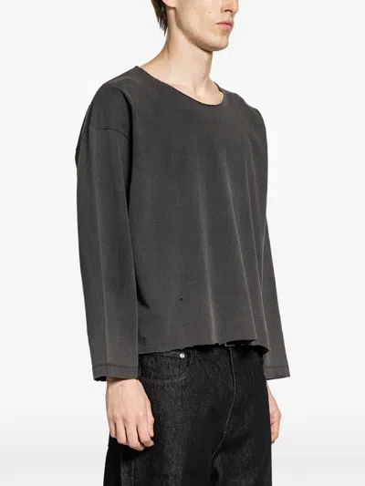 Second / Layer Thrasher Ls Teee In Gray