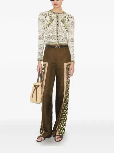 Tory Burch Printed Wool Cardigan In Multi