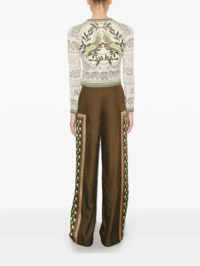 Tory Burch Printed Wool Cardigan In Multi