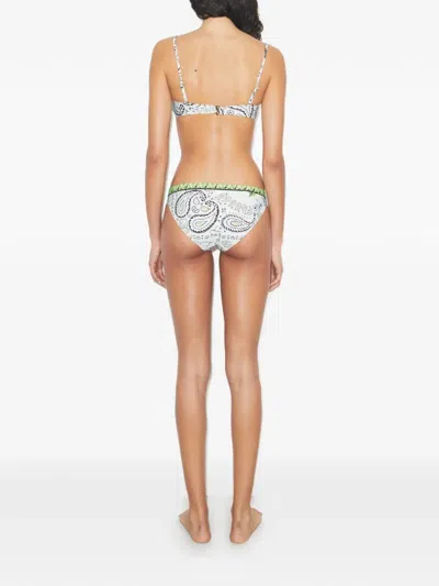 Tory Burch Printed Underwire Bikini Top In Green