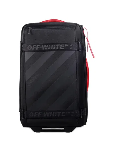 Off-white Diagonal Stripe Suitcase In Black