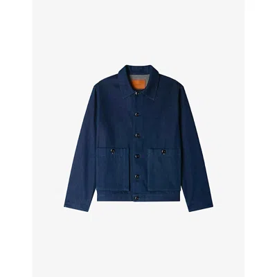 Sandro Denim Worker Jacket In Blue