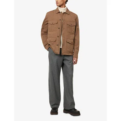 Moncler Amnicon Button-up Jacket In Brown