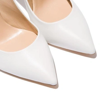 Shop Casadei Blade In White And Paled Gold