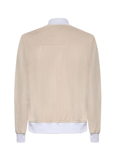 Eleventy Suede Bomber Jacket In Multi