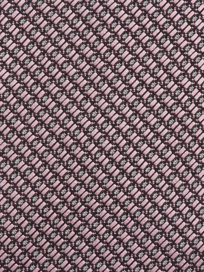 Zegna Geometric-patterned Jacquard Tie In Brown