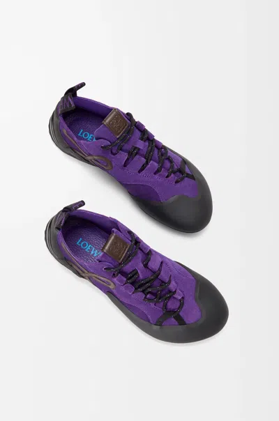 Loewe Suede Grip Sneakers Pull Tab Rubber Sole In Multi