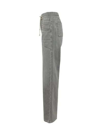Bash Yima Drawstring Wide-leg Pants In Gray