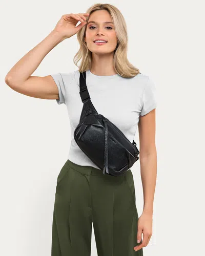 Aimee Seeker Leather Sling Bag In Black