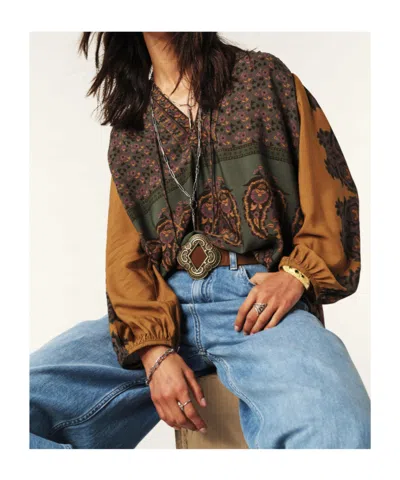 Bash Printed Long-sleeved Blouse In Multi