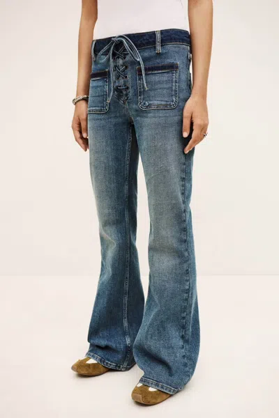 Bash Tie-front Jeans In Blue