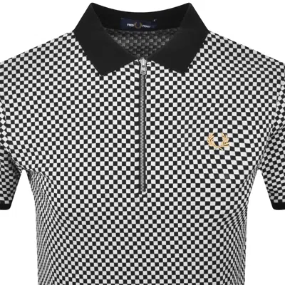 Fred Perry Chequerboard Polo Black In Black