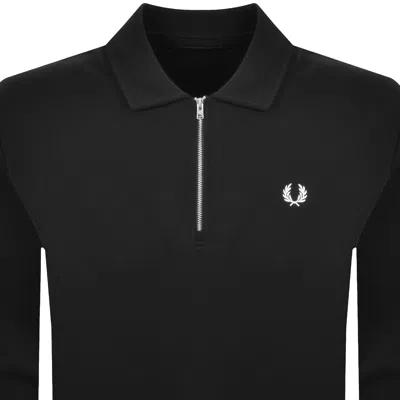 Fred Perry Collared Sweatshirt Black In Black