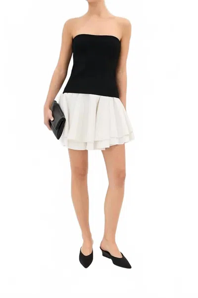 Simkhai Womens Black Multi Isabelle Strapless Taffeta-knit Mini Dress