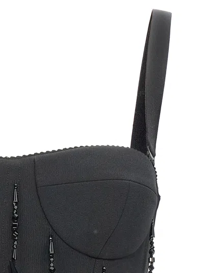 19:13 Dresscode Black Bead Bustier Top In Gray