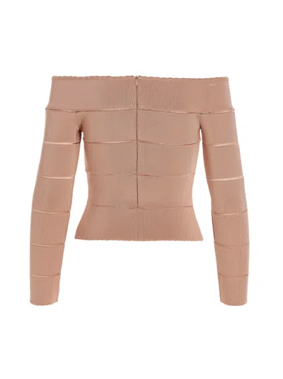 Alexandre Vauthier Bare-shoulder Blouse In Neutral