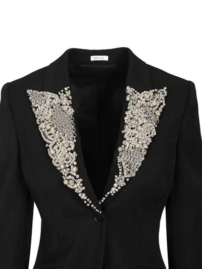 Alexander Mcqueen Single-breasted Jacket In Black
