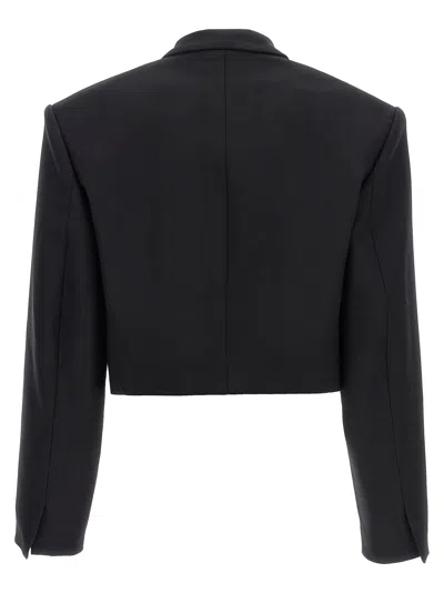 David Koma Short Blazer With Long Sleeves And Pockets In Black