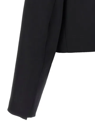 David Koma Short Blazer With Long Sleeves And Pockets In Black
