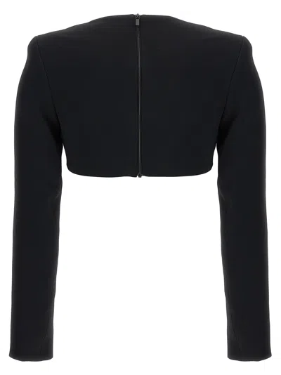 David Koma Top '3d Crystal Chain And Square Neck' In Black