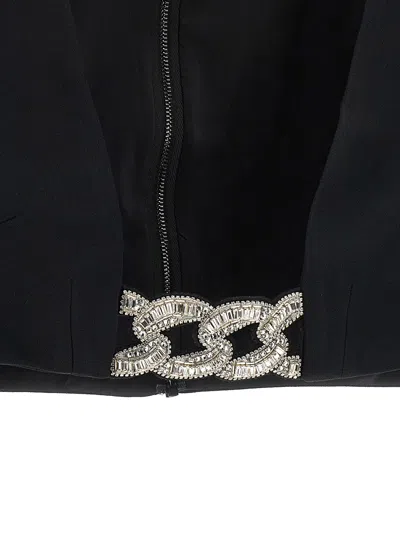 David Koma Top '3d Crystal Chain And Square Neck' In Black