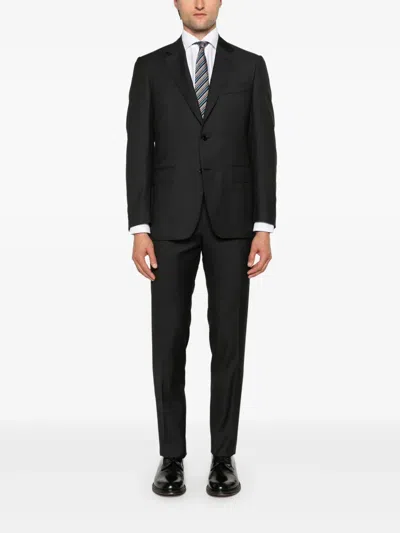 Canali Herringbone-pattern Suit In Gray