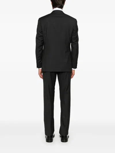 Canali Herringbone-pattern Suit In Gray