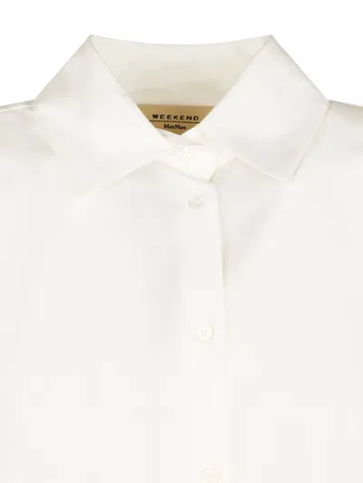 Weekend Max Mara Button-up Collared Shirt In White