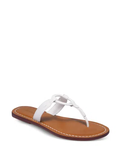 Bernardo Matrix 2 Leather Flat Thong Sandal In White