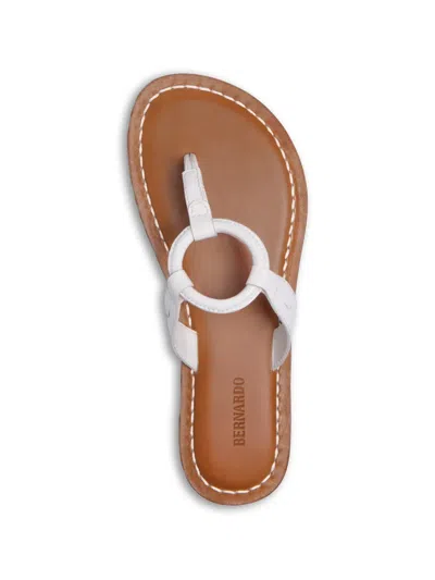 Bernardo Matrix 2 Leather Flat Thong Sandal In White