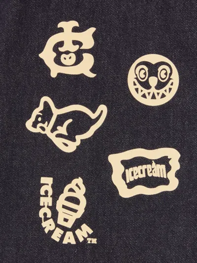 Icecream Patchwork Panel Shirt In Black