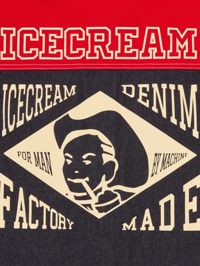 Icecream Patchwork Panel Shirt In Black