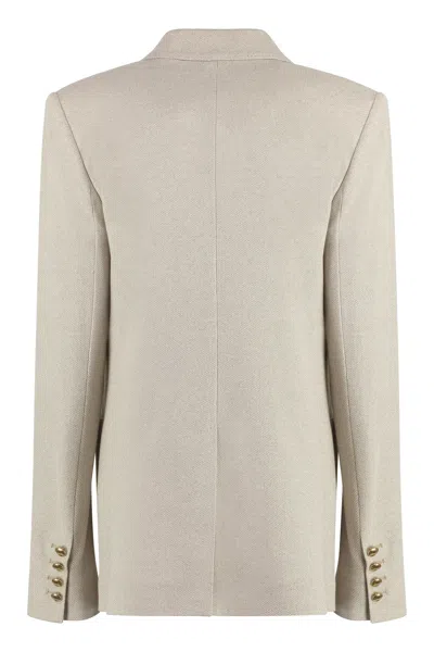 Max Mara Vanadio Cotton Double-breasted Blazer In Neutral
