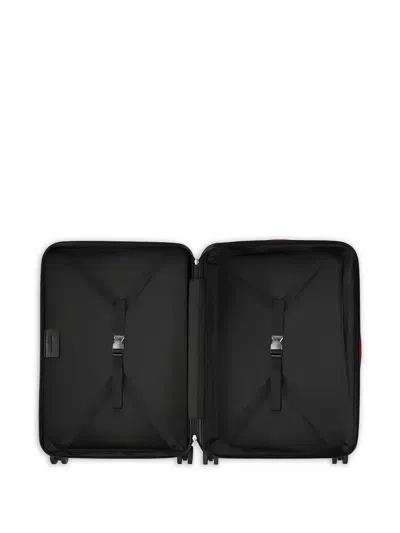 Fpm Milano Bank Zip Deluxe Checked Suitcase In Black