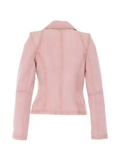 Bully Zip Suede Jacket In Pink