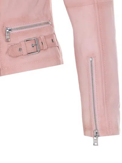 Bully Zip Suede Jacket In Pink