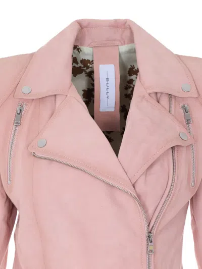 Bully Zip Suede Jacket In Pink