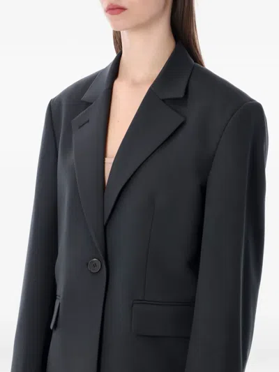 Low Classic Jacket Notch Lapels Buttoned Cuffs Front Pockets In Gray