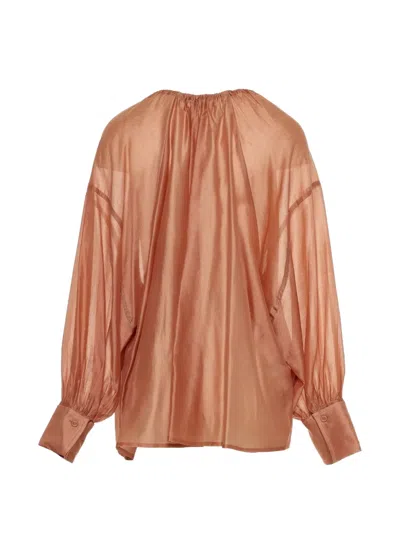 Devotion Gathered Satin Blouse In Multi