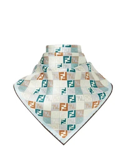 Fendi Ff-pattern Scarf In Silver