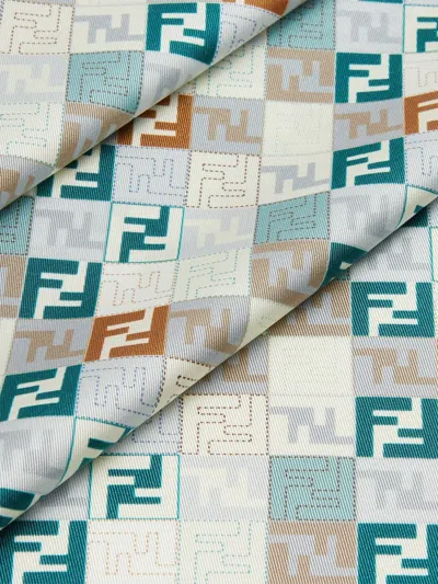 Fendi Ff-pattern Scarf In Silver