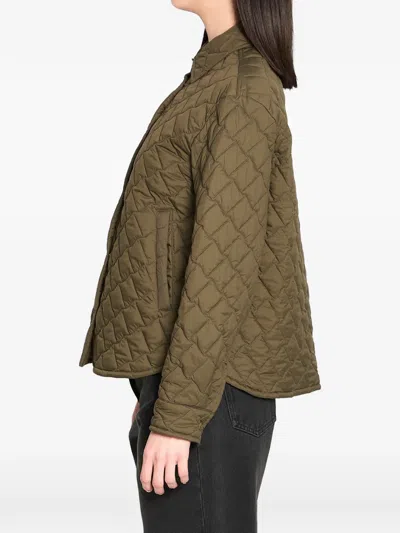 Herno Quilted Button-up Jacket In Green