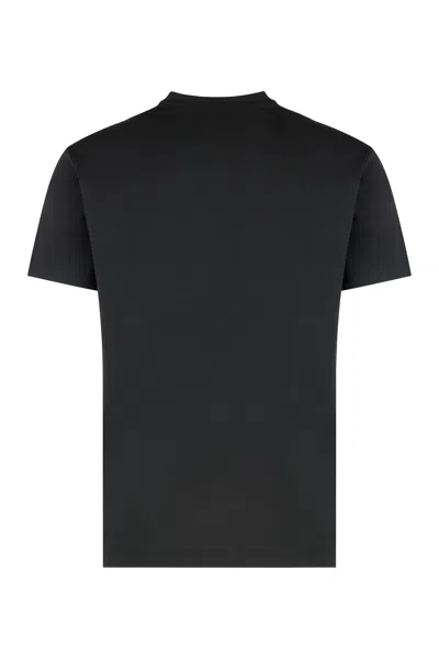Ea7 Logo Print T-shirt In Black