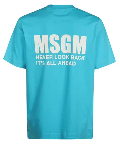 Msgm Cotton T-shirt In Blue