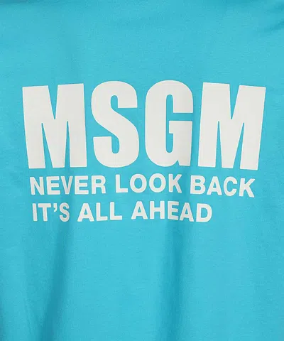 Msgm Cotton T-shirt In Blue