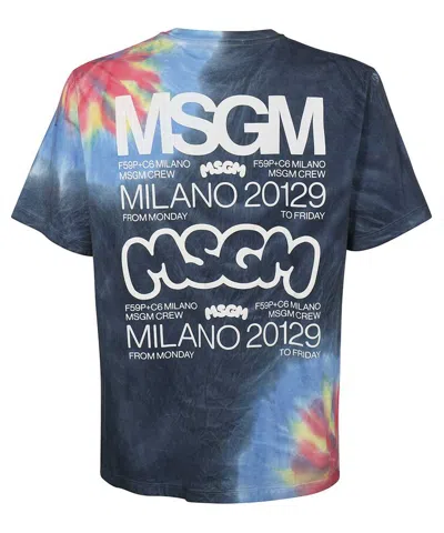 Msgm Cotton T-shirt In Blue