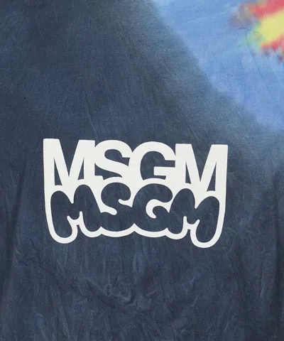 Msgm Cotton T-shirt In Blue