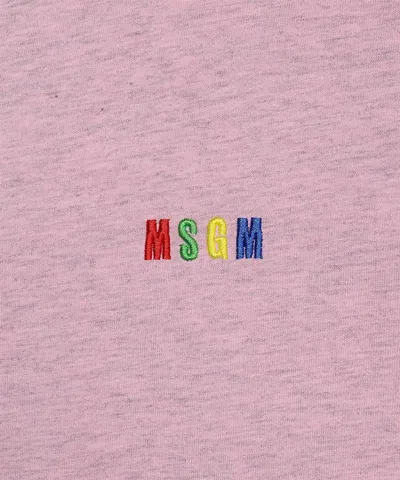 Msgm Cotton T-shirt In Pink