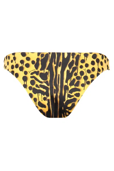 Dsquared2 Printed Bikini Hipster In Yellow